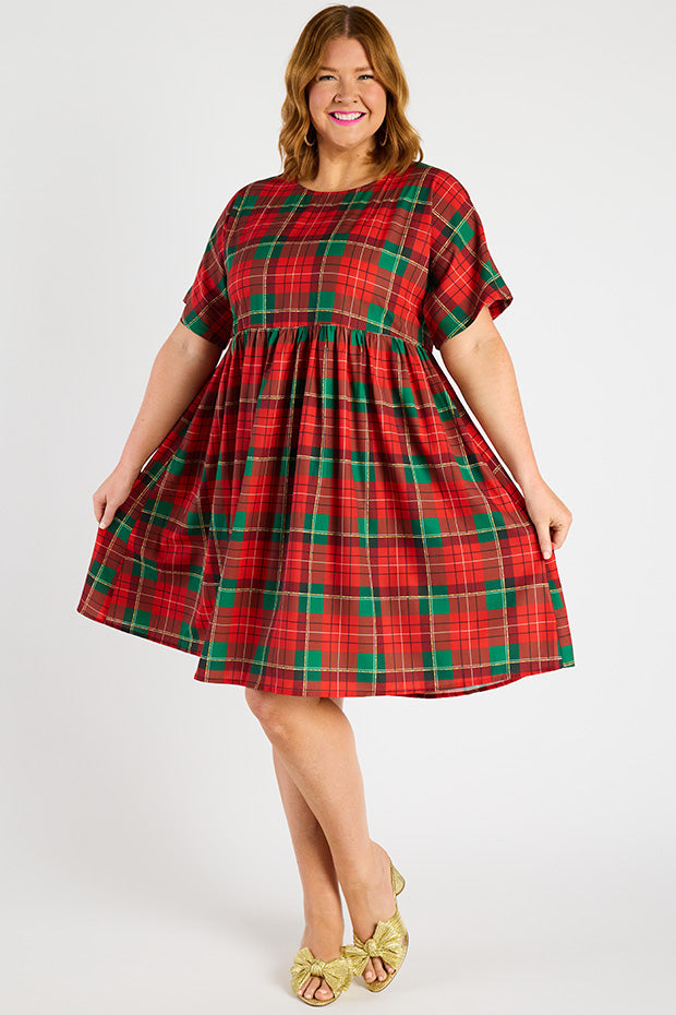 Allsorts Tartan Christmas Dress – Tartan Christmas knee length dress