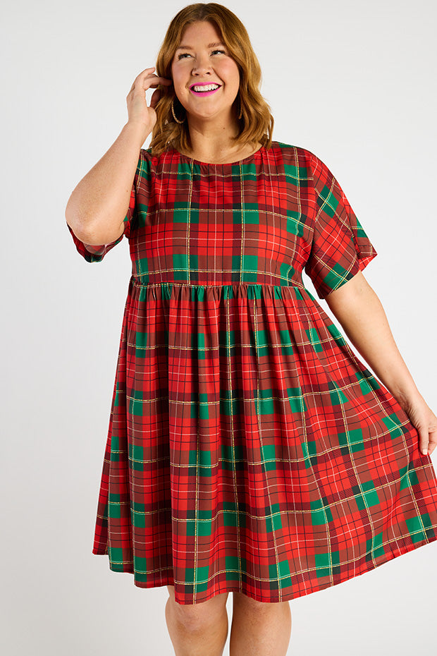 Allsorts Tartan Christmas Dress – Tartan Christmas knee length dress