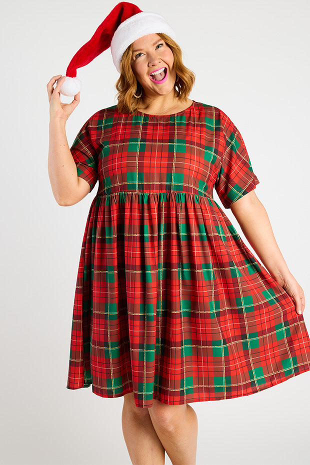 Allsorts Tartan Christmas Dress – Tartan Christmas knee length dress