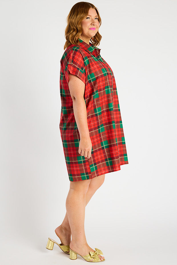 Frances Tartan Christmas Dress – Tartan Christmas knee length dress