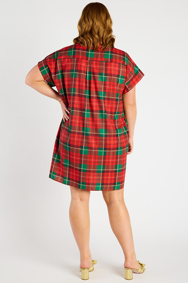 Frances Tartan Christmas Dress – Tartan Christmas knee length dress