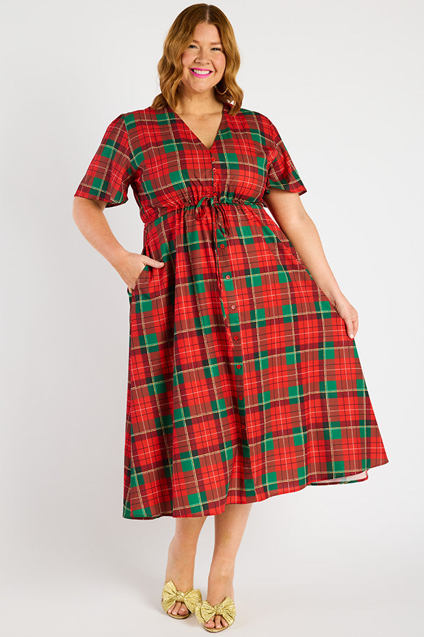 Marley Tartan Christmas Dress – Tartan Christmas midi dress