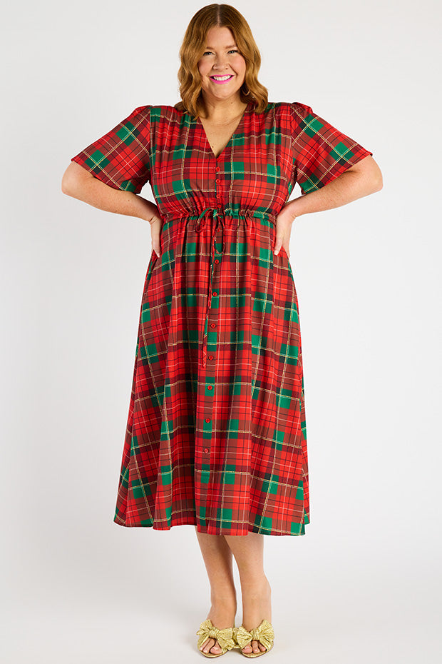 Marley Tartan Christmas Dress – Tartan Christmas midi dress