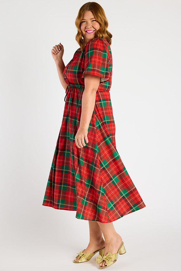 Marley Tartan Christmas Dress – Tartan Christmas midi dress