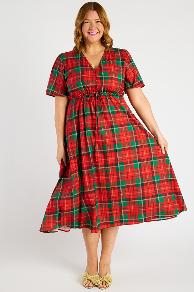 Marley Tartan Christmas Dress – Tartan Christmas midi dress