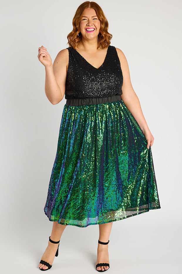 Eras Mermaid Sequin Skirt – Mermaid Sequin midi skirt