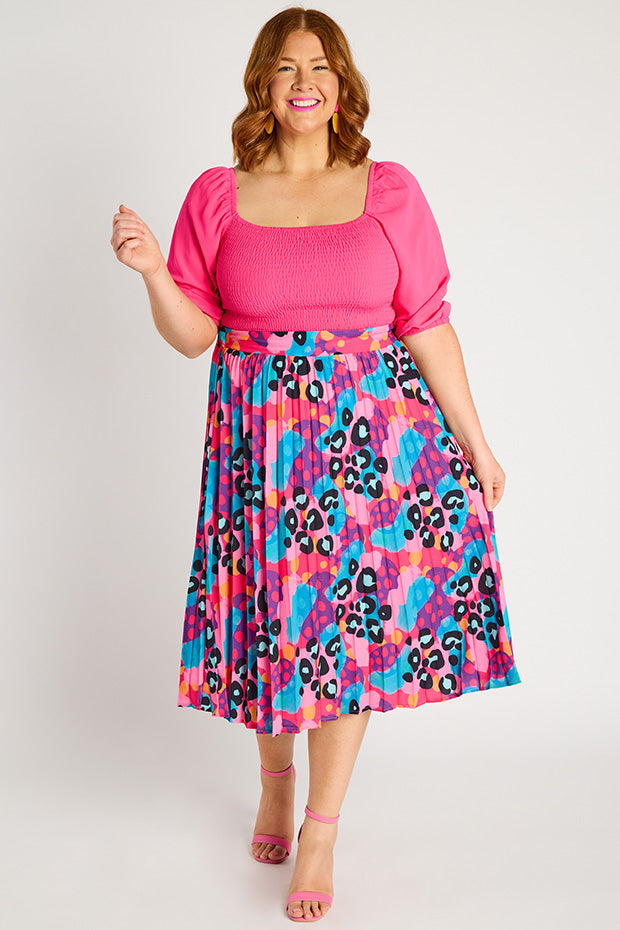 Kansas Inky Leopard Skirt – Inky Leopard midi skirt