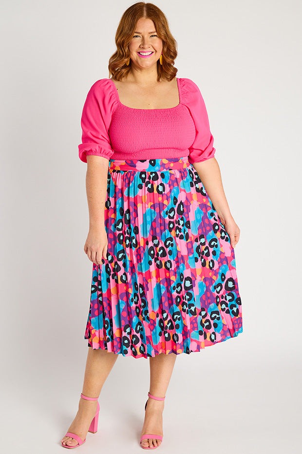 Kansas Inky Leopard Skirt – Inky Leopard midi skirt