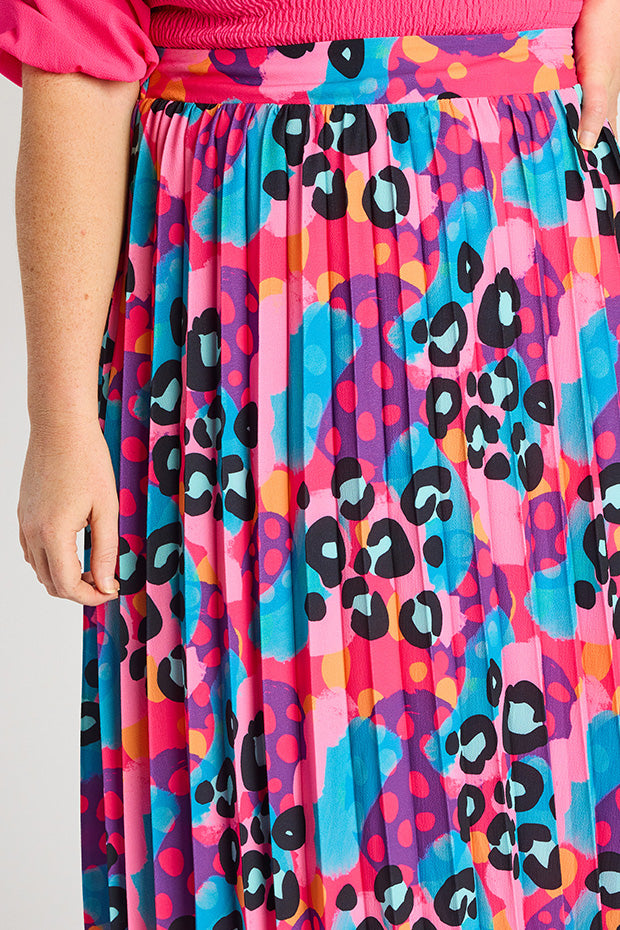Kansas Inky Leopard Skirt – Inky Leopard midi skirt