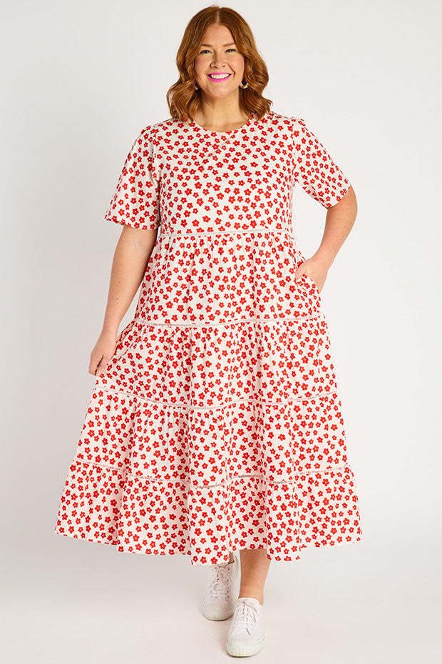 Aurelia White Sweet Daisy Dress – White Sweet Daisy midi dress