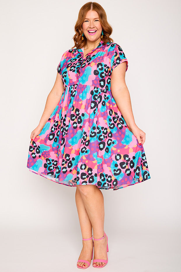 Frankie Inky Leopard Dress – Inky Leopard knee length dress