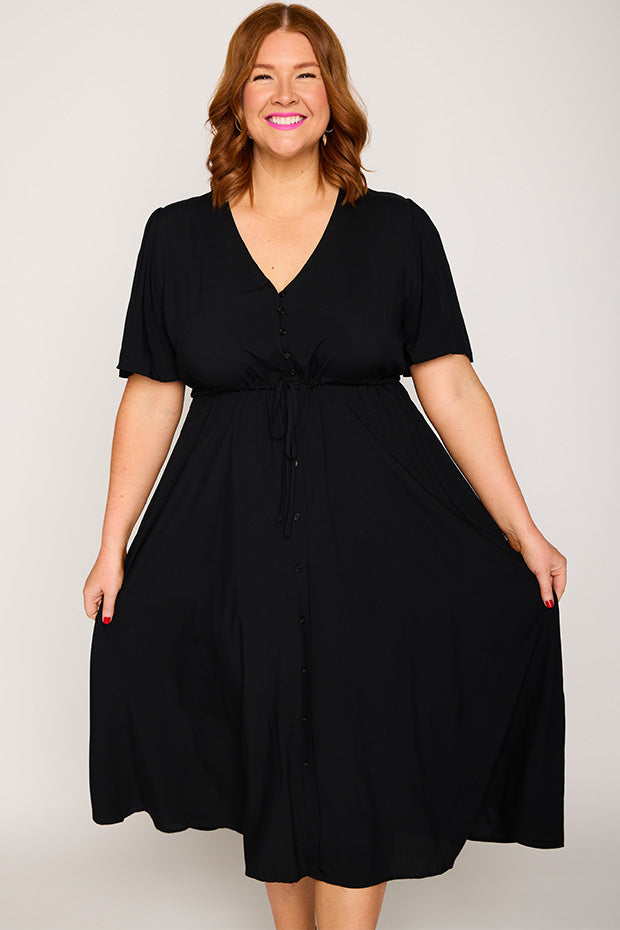 Michelle Black Dress – Black midi dress