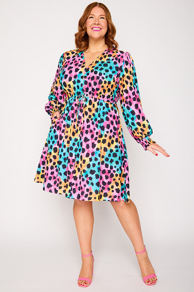 Sofia Trio Cheetah Dress – Trio Cheetah knee length dress