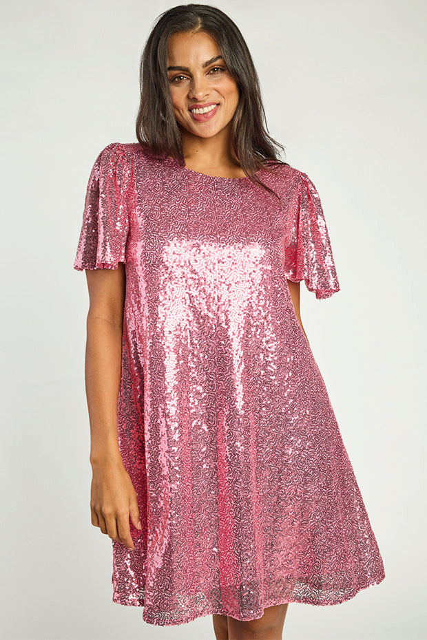 Taylor Pink Sequin Dress – Little Party Dress