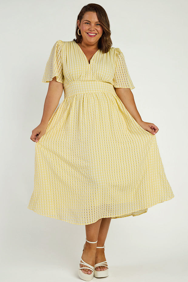 Mable Yellow Dress – Yellow midi dress