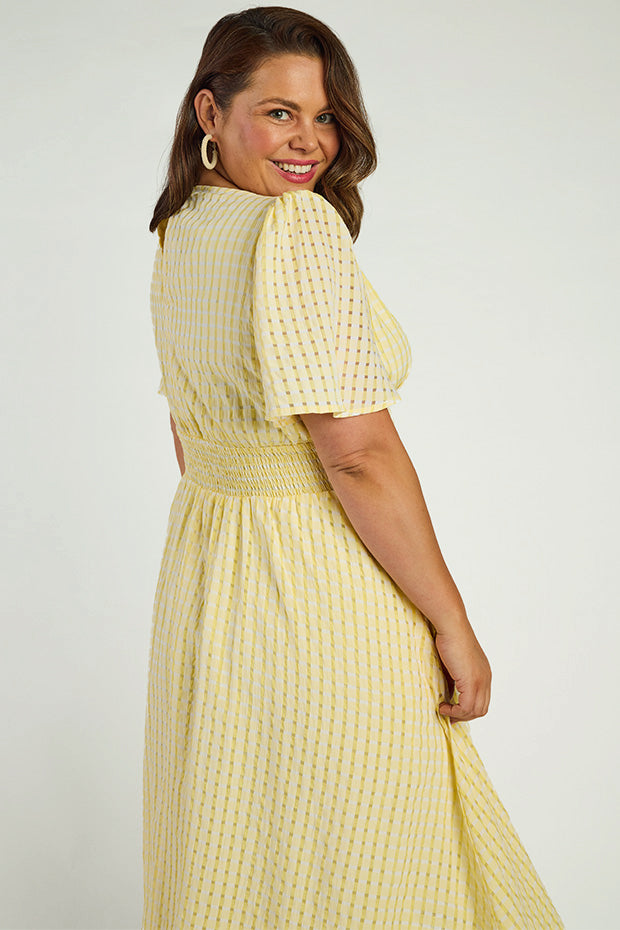 Mable Yellow Dress – Yellow midi dress