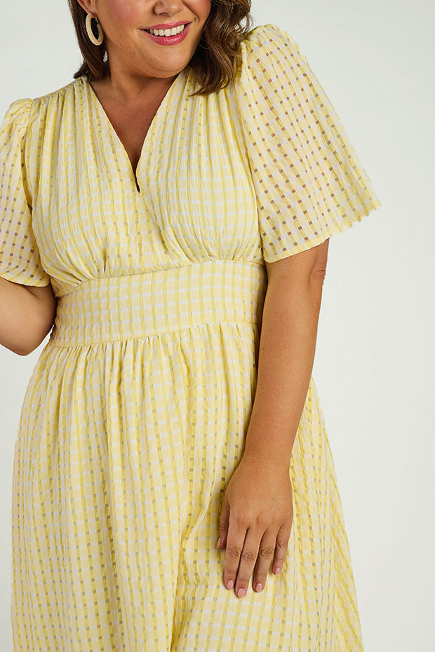 Mable Yellow Dress – Yellow midi dress