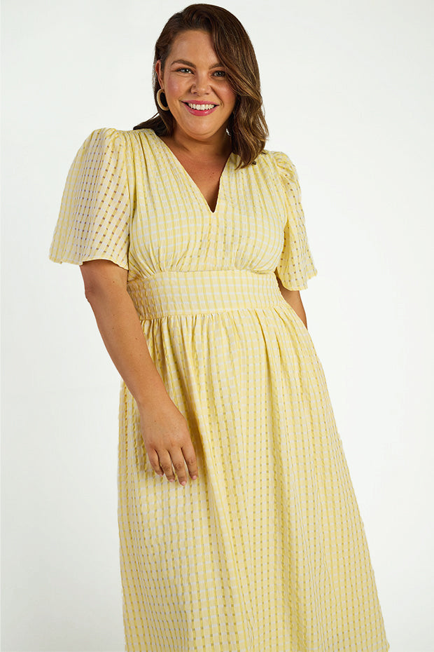 Mable Yellow Dress – Yellow midi dress