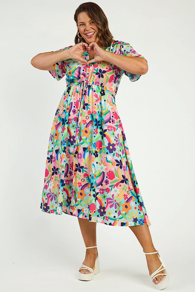 Marley Rainbow Bright Dress – Rainbow Bright midi dress