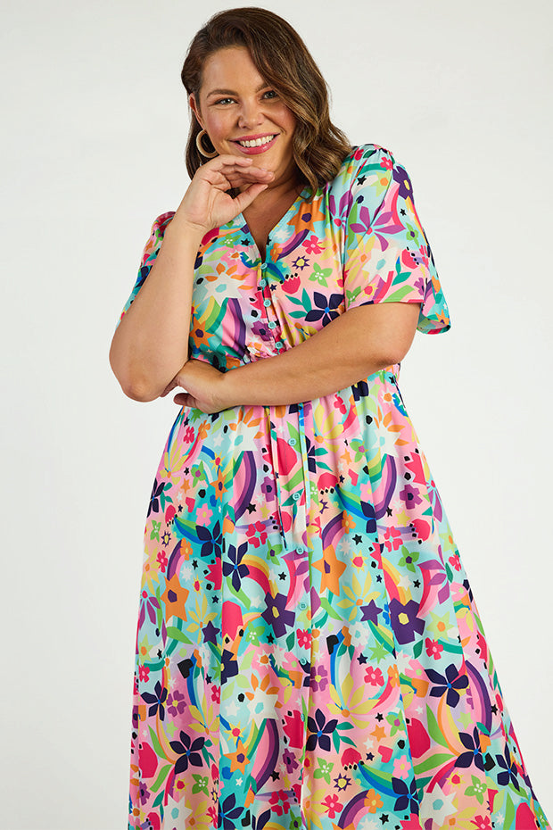 Marley Rainbow Bright Dress – Rainbow Bright midi dress