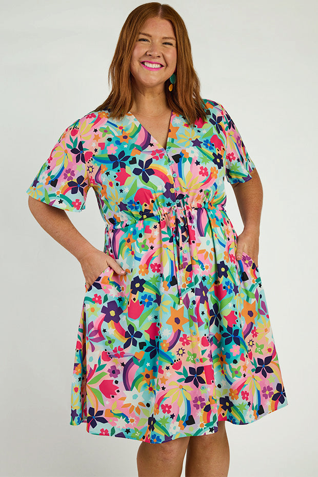 Siena Rainbow Bright Dress – Rainbow Bright midi dress