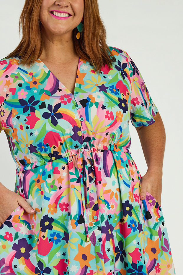 Siena Rainbow Bright Dress – Rainbow Bright midi dress