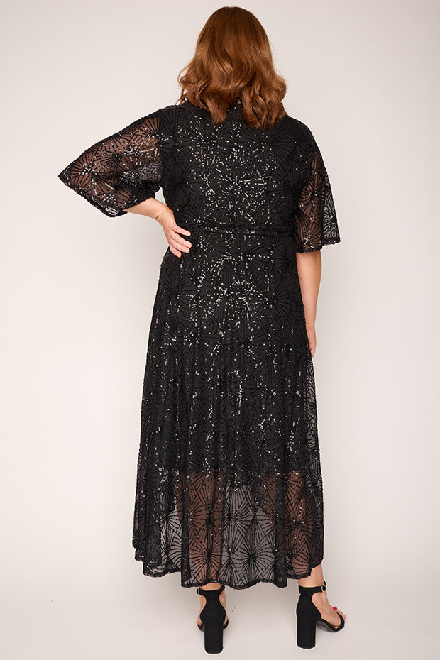 Delight Black Party Dress – Black midi dress