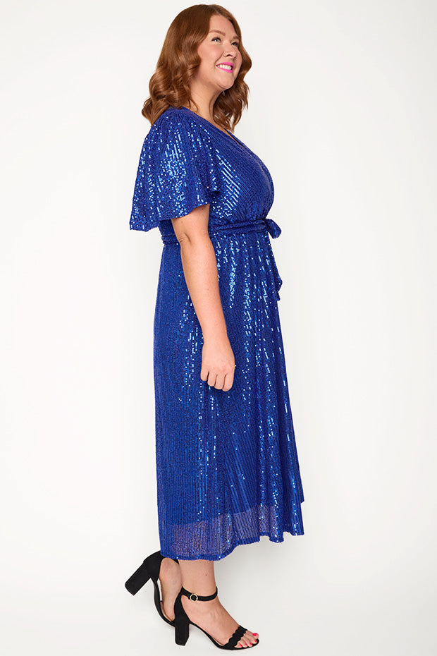 Lover Cobalt Sequin Dress – Cobalt Sequin midi dress
