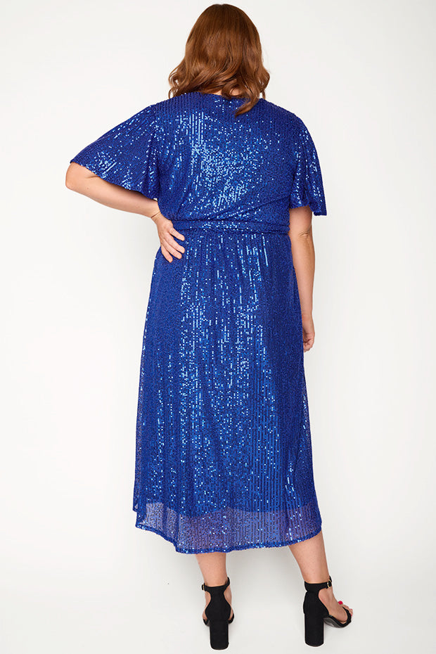 Lover Cobalt Sequin Dress – Cobalt Sequin midi dress