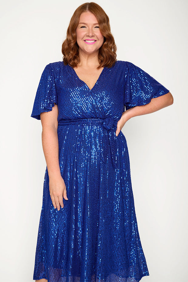 Lover Cobalt Sequin Dress – Cobalt Sequin midi dress