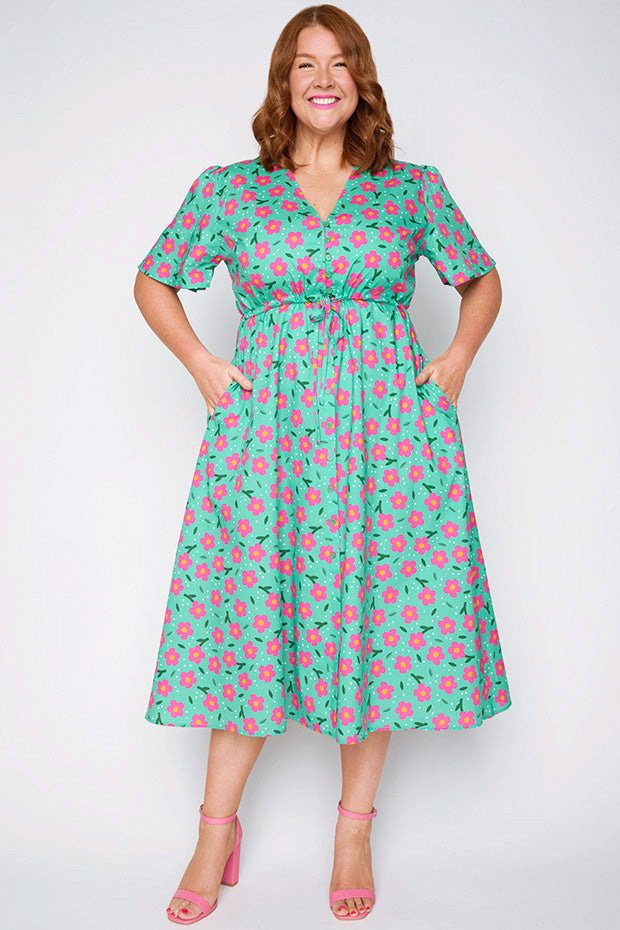 Marley Cotton Pink Petal Dress – Pink Petal midi dress
