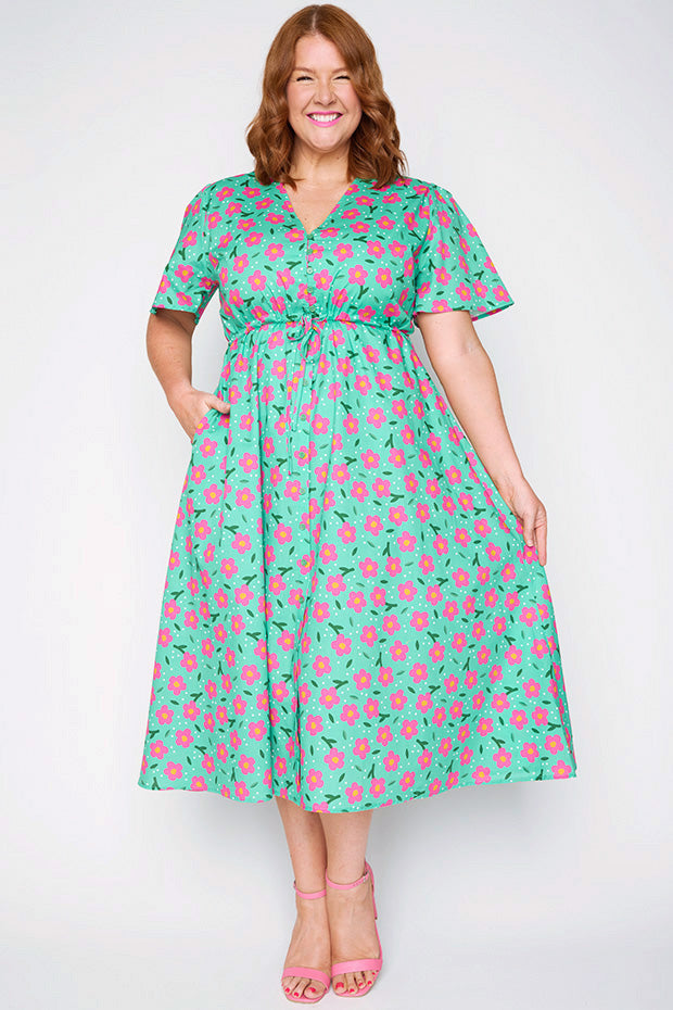 Marley Cotton Pink Petal Dress – Pink Petal midi dress