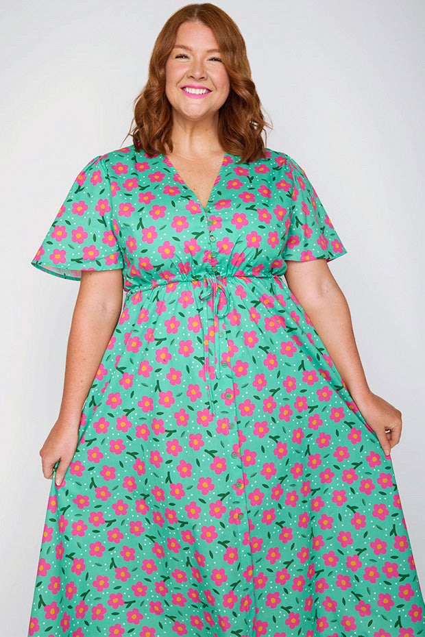 Marley Cotton Pink Petal Dress – Pink Petal midi dress