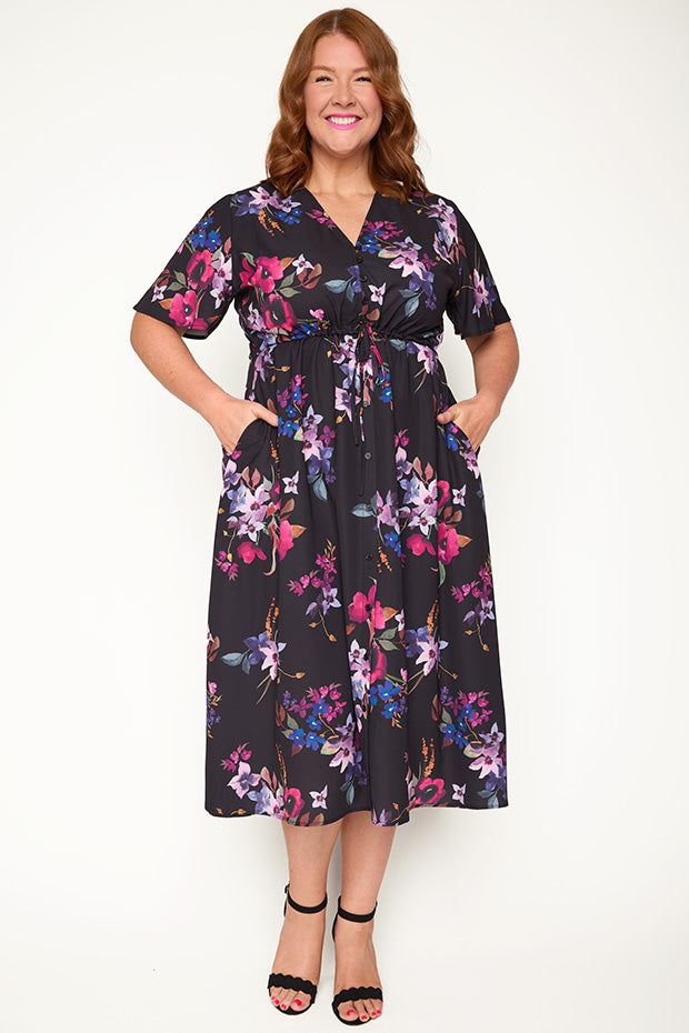 Marley Night Flower Dress – Night Flower midi dress
