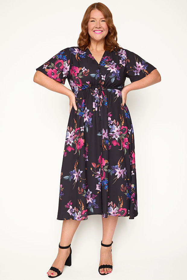 Marley Night Flower Dress – Night Flower midi dress