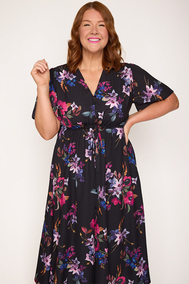 Marley Night Flower Dress – Night Flower midi dress