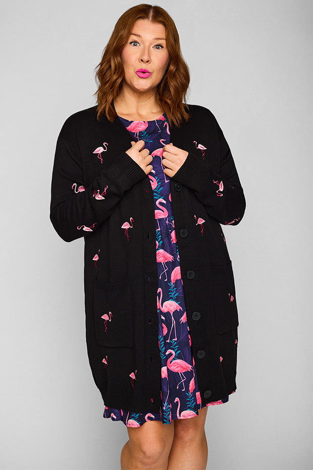 Angela Black Flamingo Cardi – Black Flamingo cardigan