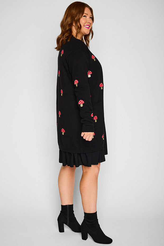 Angela Black Mushroom Cardi – Black Mushroom cardigan