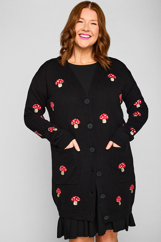 Angela Black Mushroom Cardi – Black Mushroom cardigan
