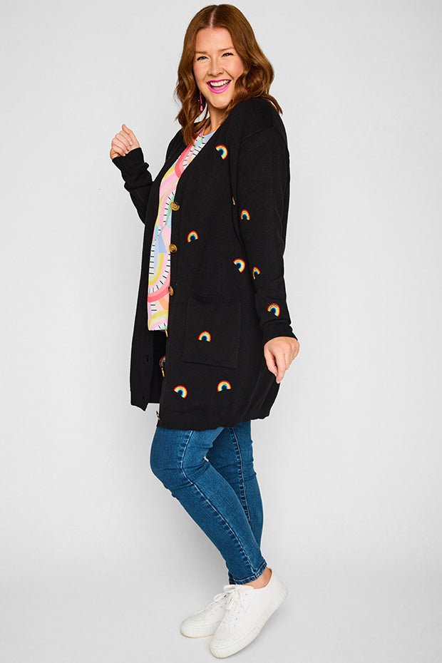 Angela Black Rainbows Cardi – Black Rainbows cardigan