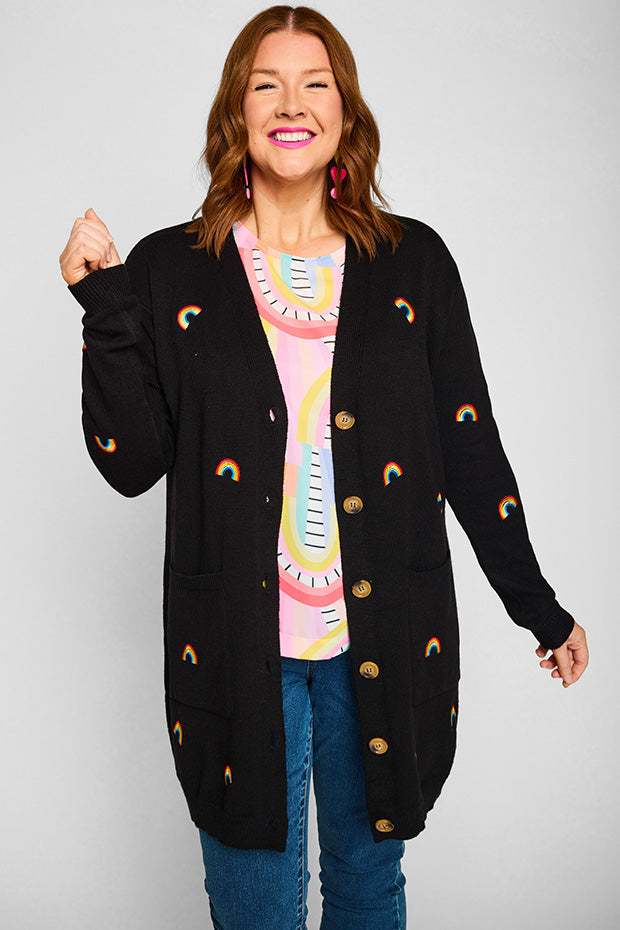 Angela Black Rainbows Cardi – Black Rainbows cardigan