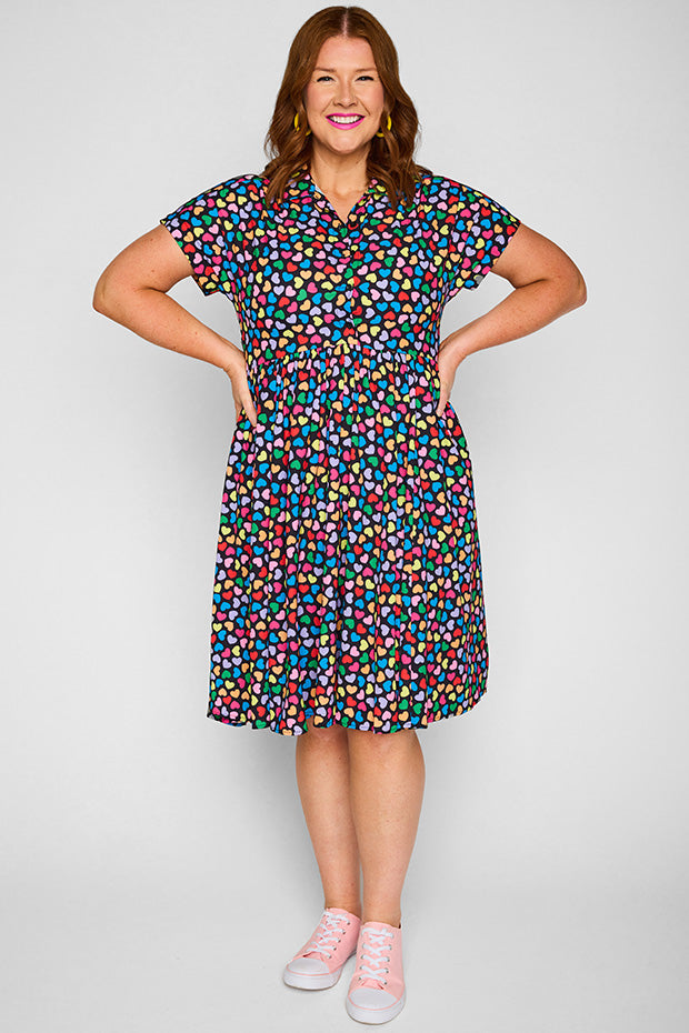 Frankie Pink Candy Stripe Shirt Dress
