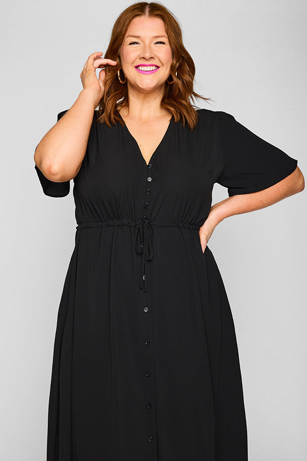 Marley Black Dress – Black midi dress