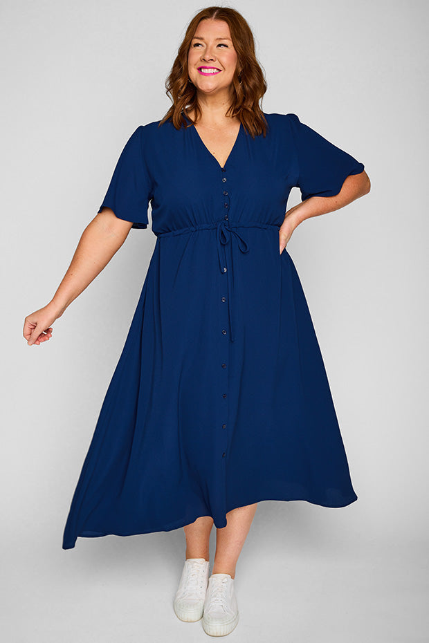 Marley Navy Dress – Navy midi dress