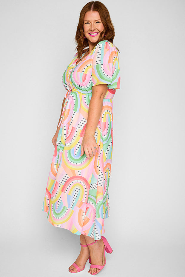 Marley Rainbow Vibing Dress – Rainbow Vibing midi dress