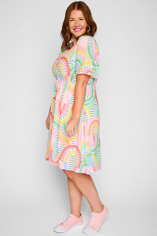 Siena Rainbow Vibing Dress – Rainbow Vibing knee length dress