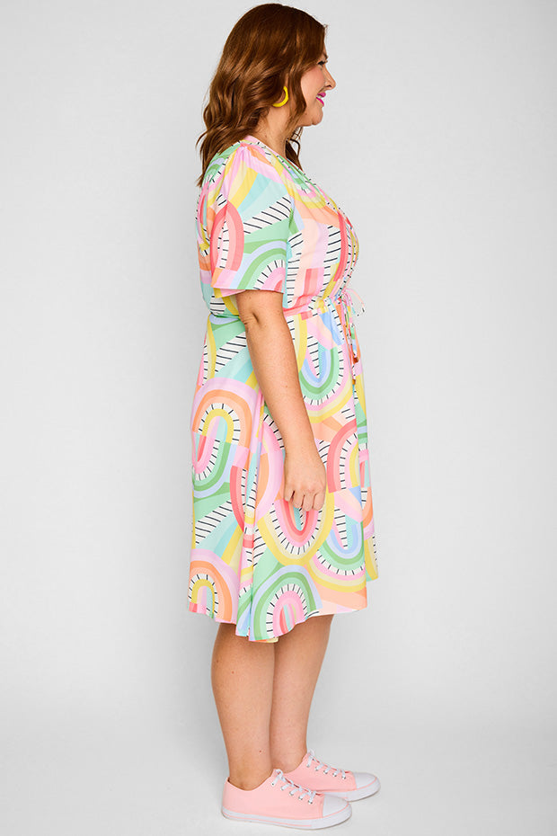 Siena Rainbow Vibing Dress – Rainbow Vibing knee length dress