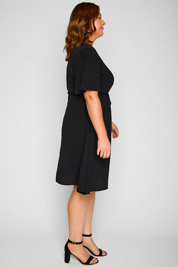Siena Black Dress – Black knee length dress