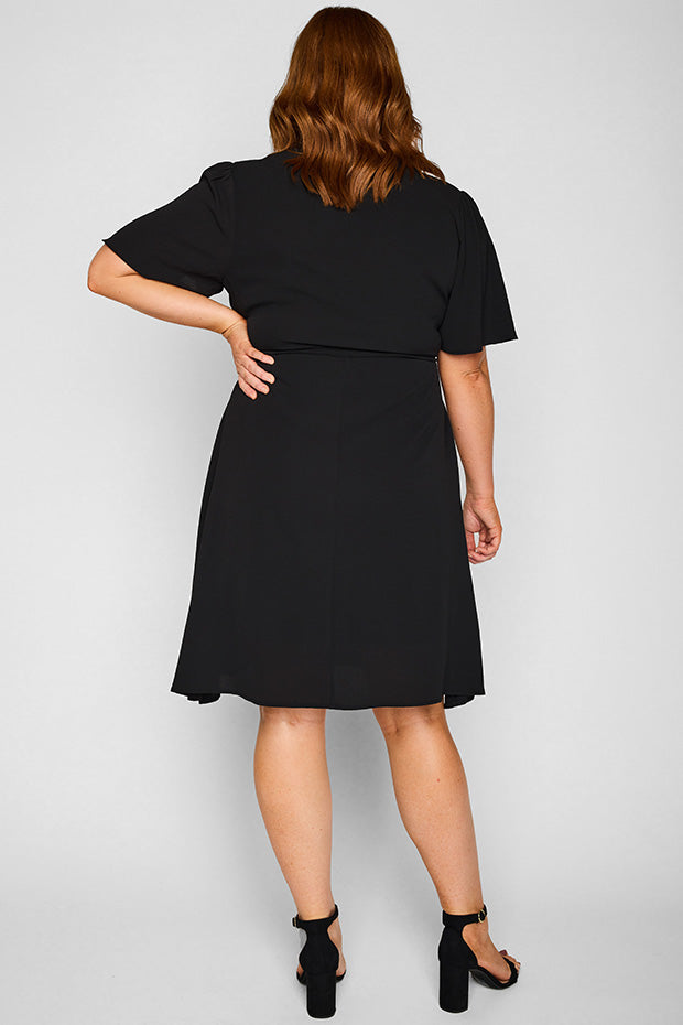 Siena Black Dress – Black knee length dress