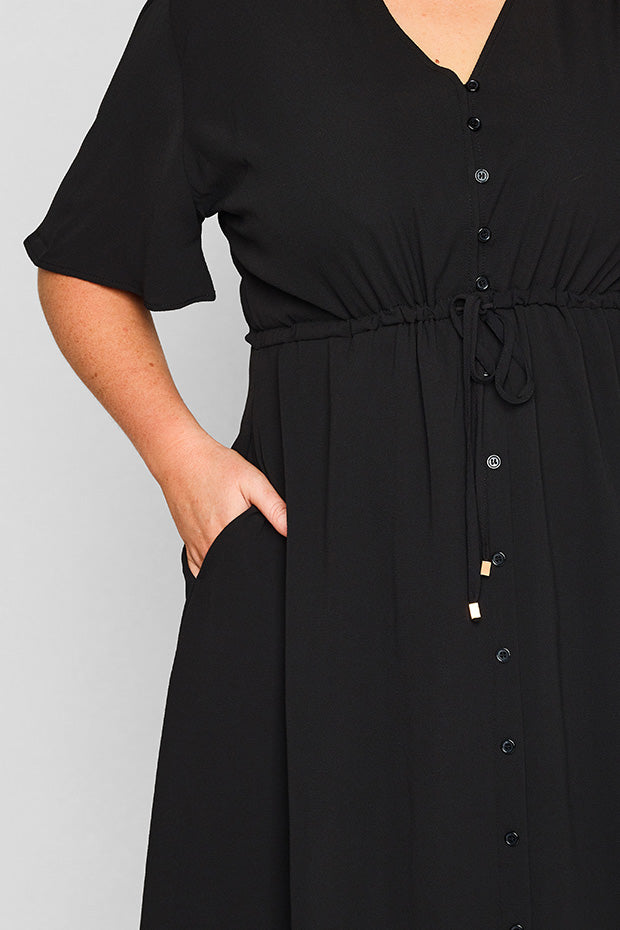 Siena Black Dress – Black knee length dress